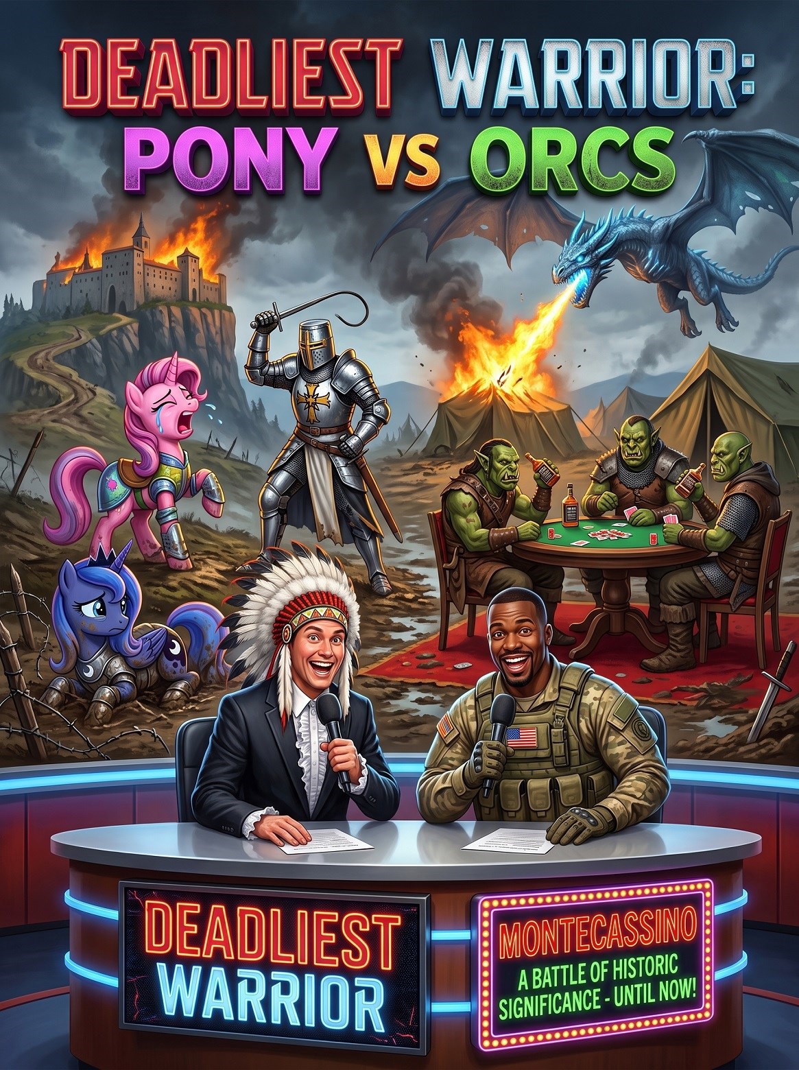 Обложка книги Розовые пони vs Орки. Шоу "Непобедимый воин"