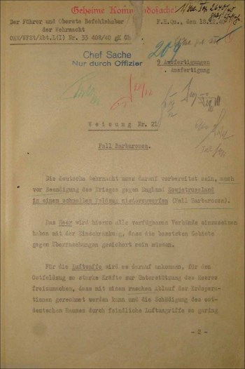 Обложка книги Оригинал и перевод Директивы № 21 «План Барбаросса» от 18.12.1940 г. и карта сил на вечер 21.06.1941 г.