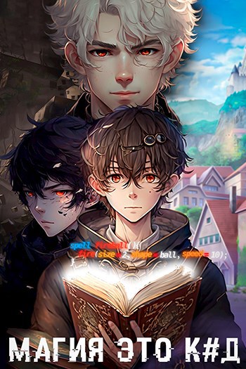 Обложка книги Магия — это код, что за чушь?! Программист попал в мир магии.