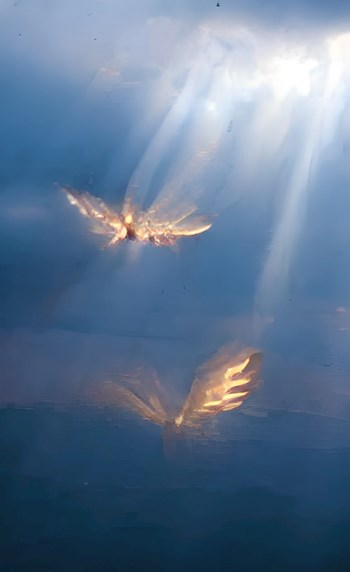 Обложка книги Чёрные крылья; белые крылья (фэндом: Благие знамения)