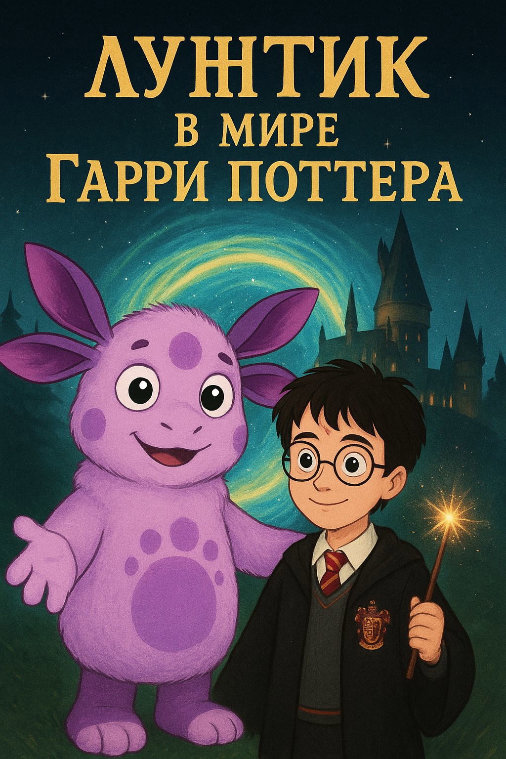Обложка книги Лунтик в мире Гарри Поттер и философский камень