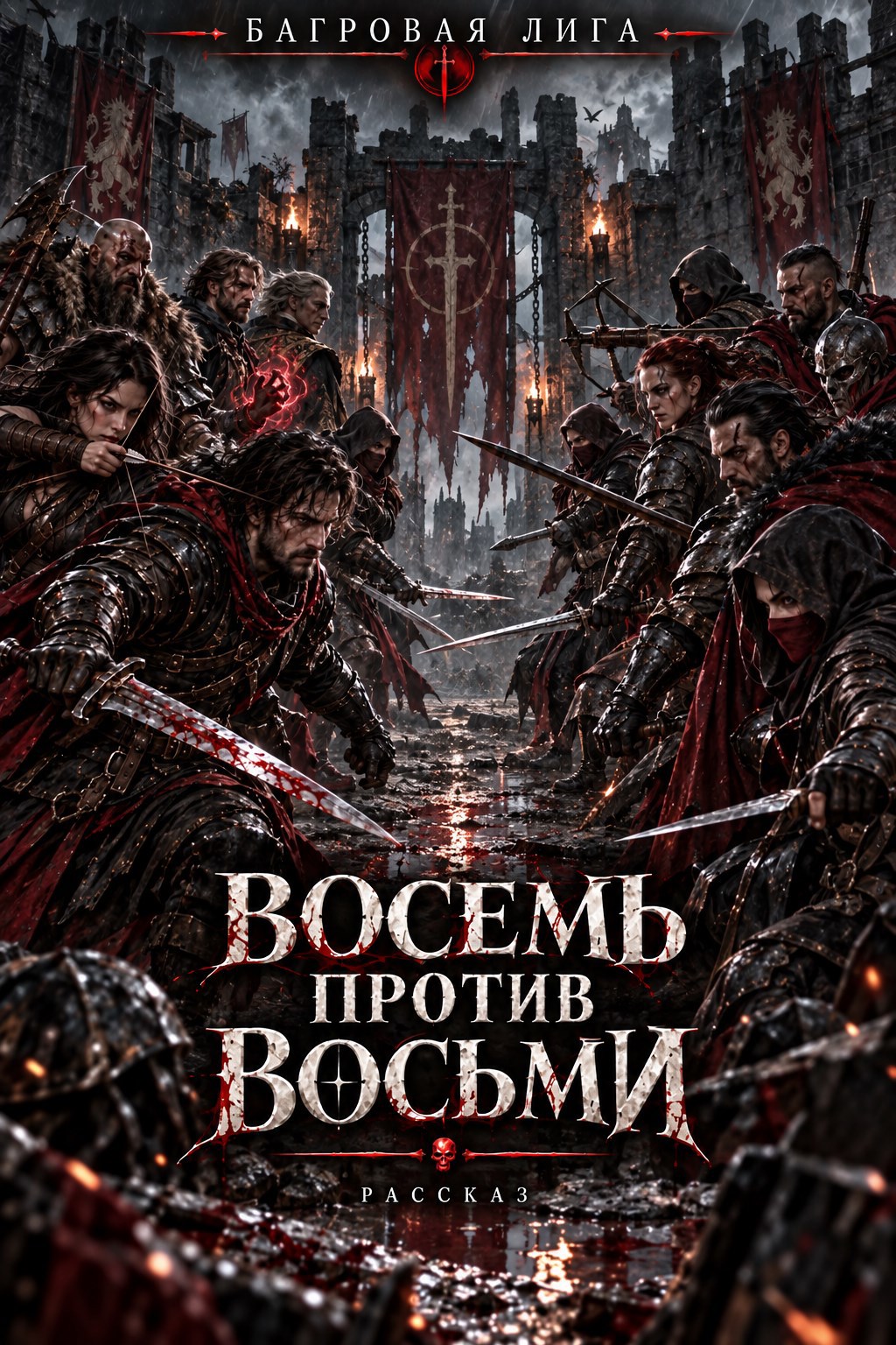 Обложка книги Багровая Лига. Восемь против восьми