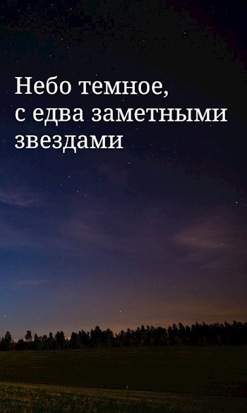 Обложка книги Небо темное, с едва заметными звездами.