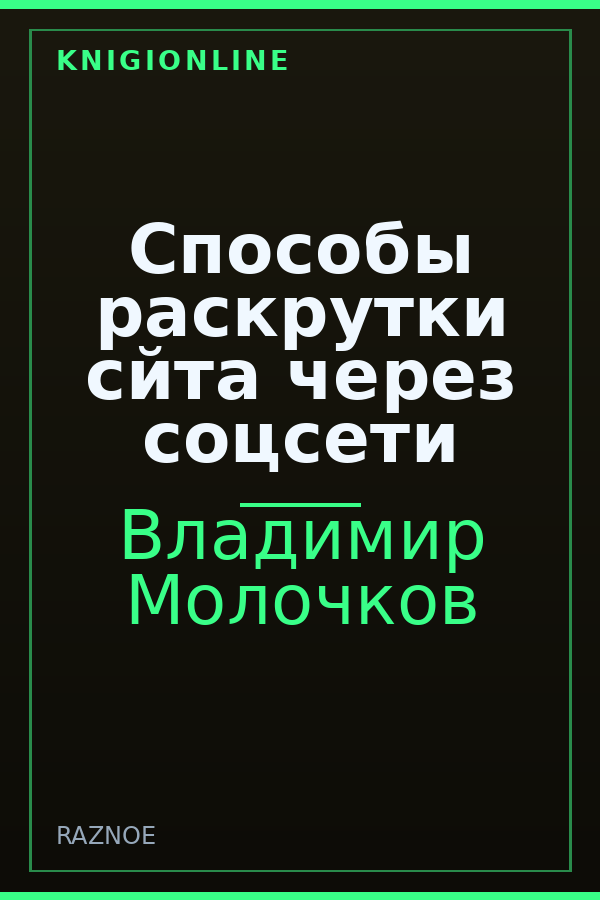 Обложка книги Способы раскрутки сйта через соцсети