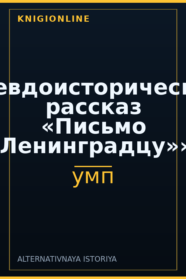 Обложка книги Псевдоисторический рассказ «Письмо «Ленинградцу»».