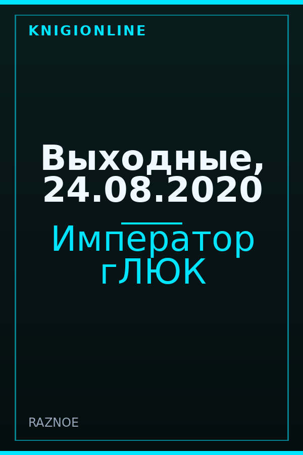 Обложка книги Выходные, 24.08.2020