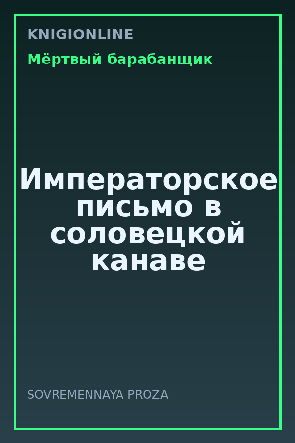 Обложка книги Императорское письмо в соловецкой канаве