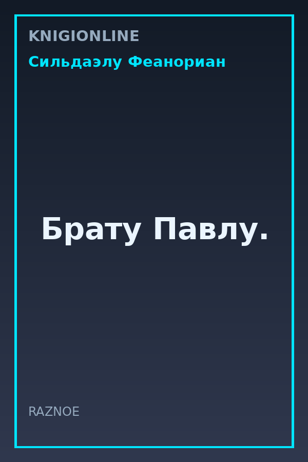 Обложка книги Брату Павлу.