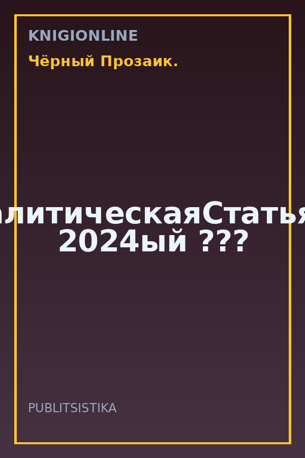 Обложка книги #АнНаааНалитическаяСтатьяВПодарок. 2024ый ???
