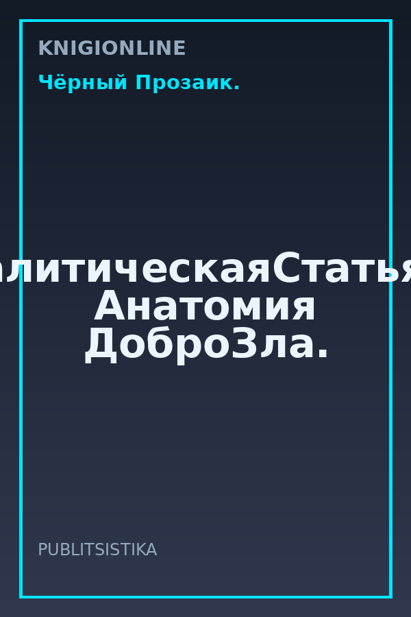 Обложка книги #АнНаааНалитическаяСтатьяВПодарок. Анатомия ДоброЗла.