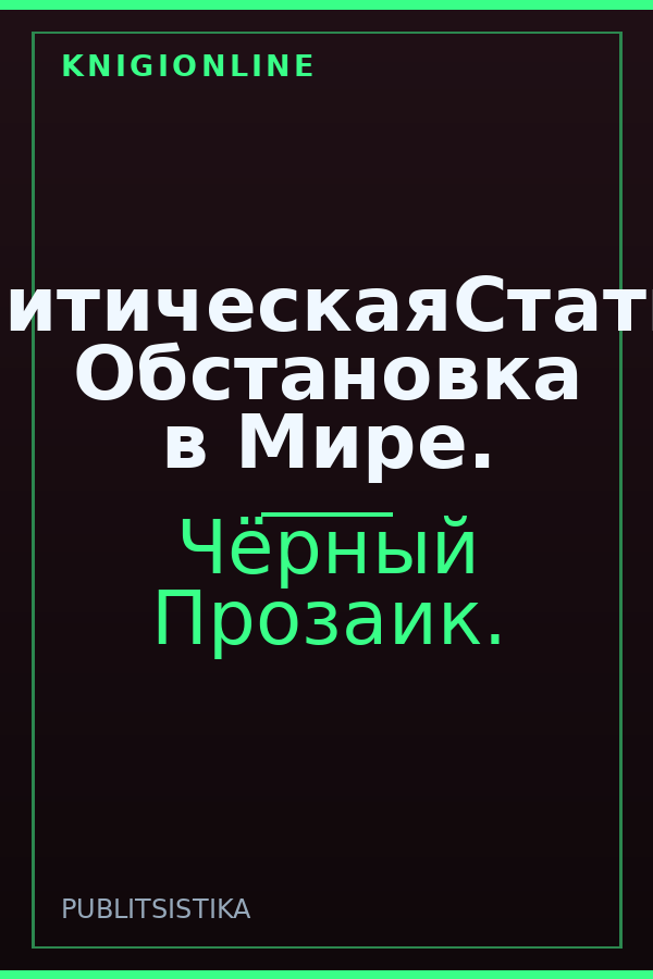 Обложка книги #АнНаааНалитическаяСтатьяВПодарок. Обстановка в Мире.