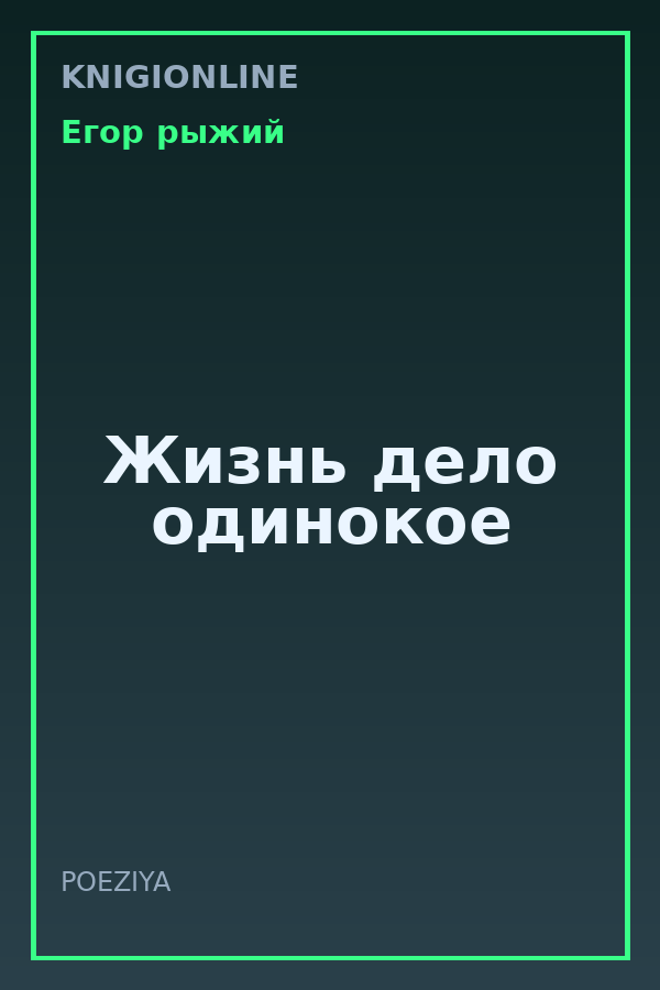 Обложка книги Жизнь дело одинокое