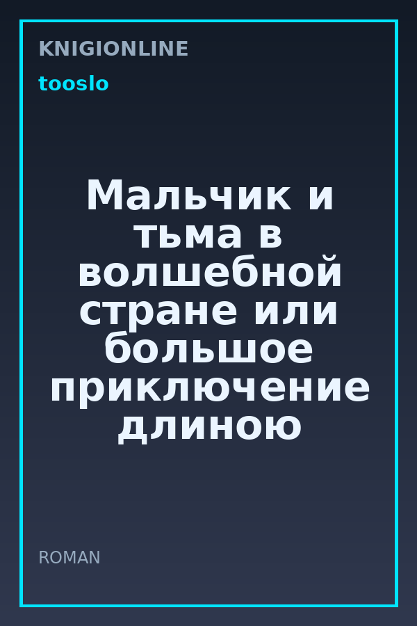 Обложка книги Мальчик и тьма в волшебной стране или большое приключение длиною в ночь