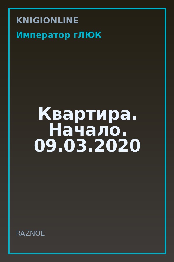 Обложка книги Квартира. Начало. 09.03.2020