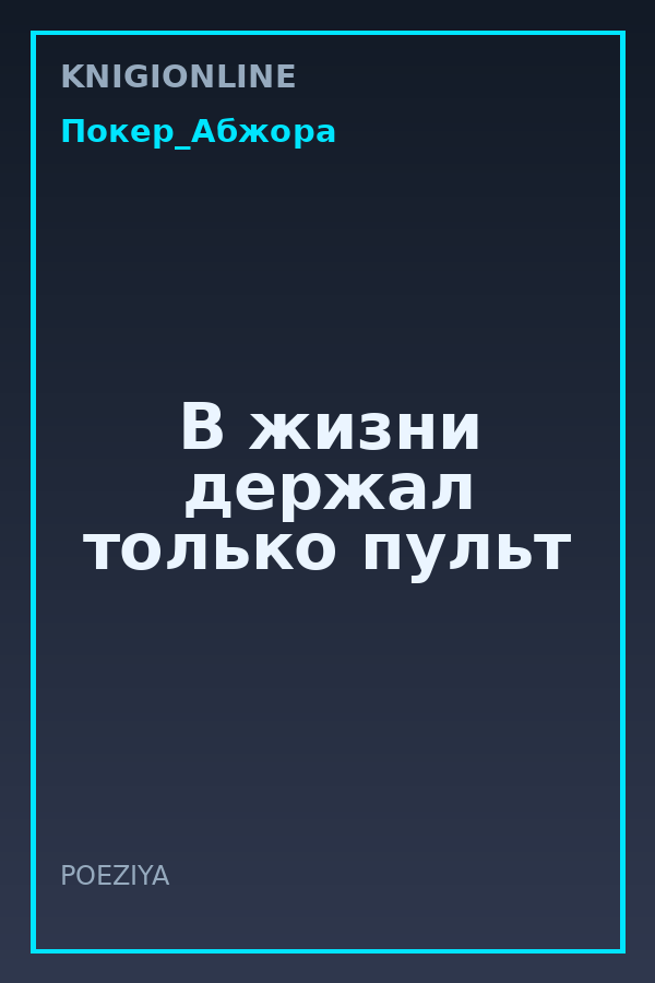 Обложка книги В жизни держал только пульт
