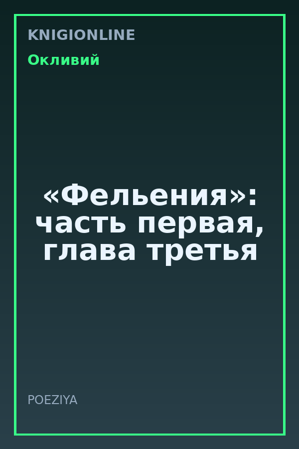 Обложка книги «Фельения»: часть первая, глава третья